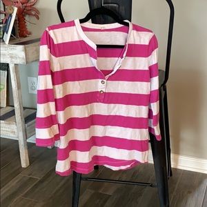 Pink and white long sleeved shirt